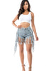 Image of ENDLESS FRINGE DENIM SHORTS
