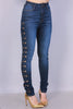 Image of Dark Blue Rivet Hole Jeans